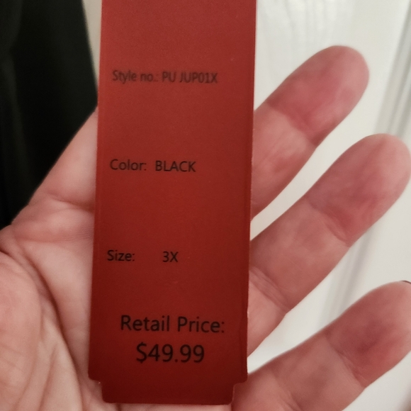 SEXY ☆ MIDNITE BLACK ☆ FAUX LEATHER ☆ CATSUIT ☆ 3x ☆ NWT - Picture 9 of 9